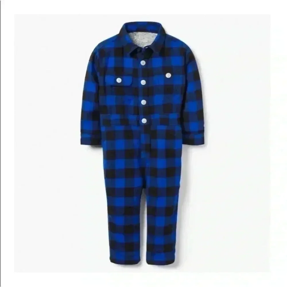 NWT Gymboree Buffalo Check 1-Piece Suit Baby Sz 18-24 Months Snap Buttons